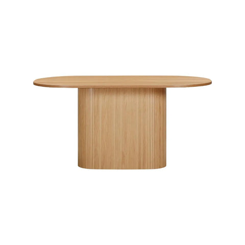 Vernon Natural Oak 1.6M Oval Dining Table with Pedestal Base