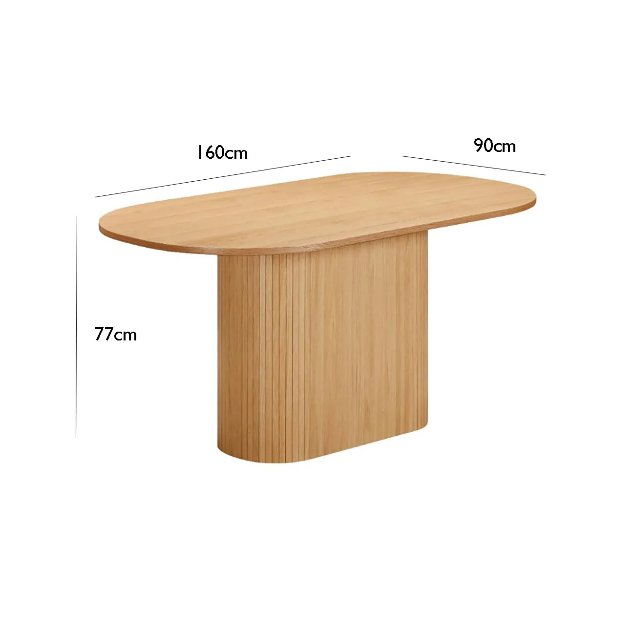 Vernon Natiral oak1.6m Oval Dining Table Dimensions