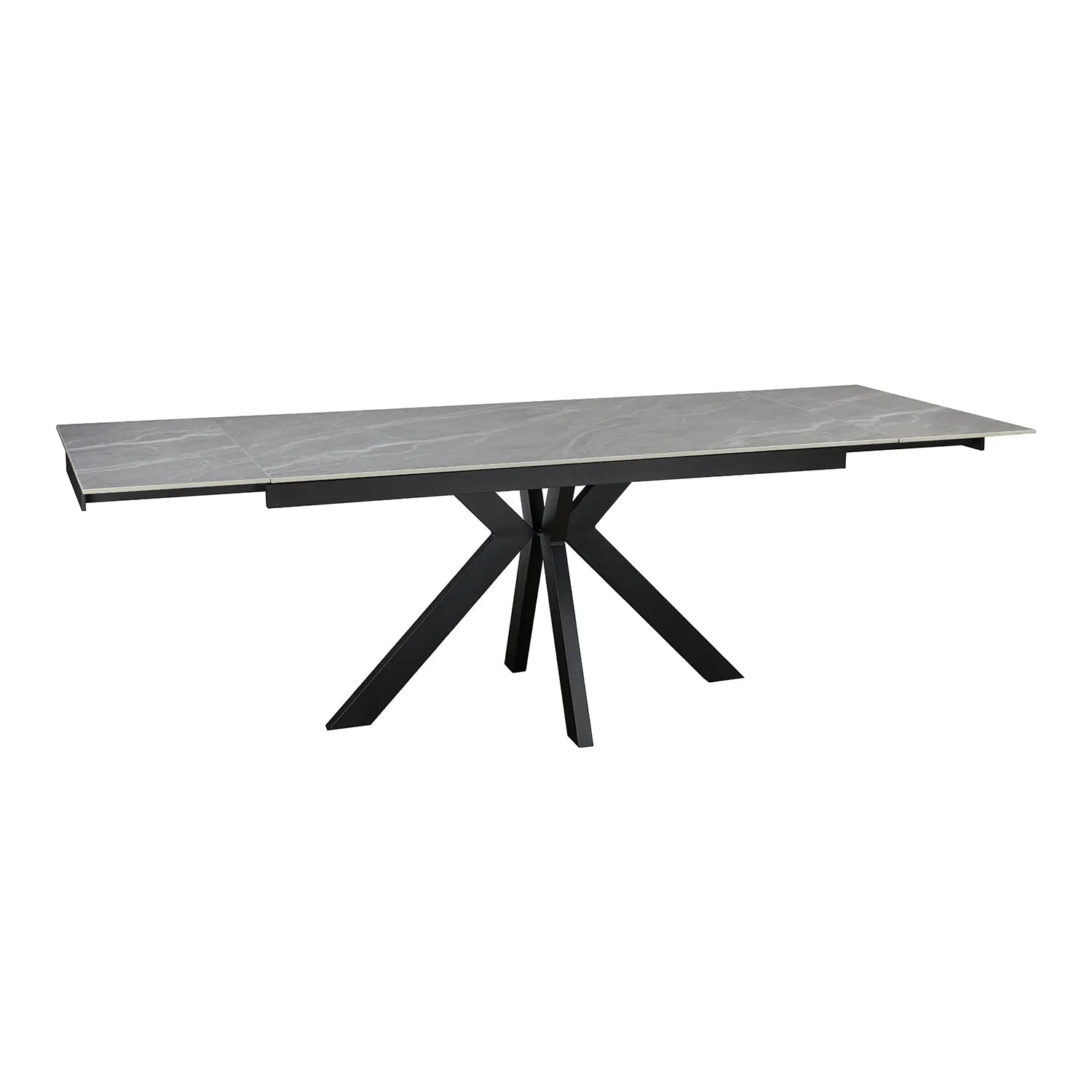 Vida Grey Ceramic Top Double Extending Dining Table