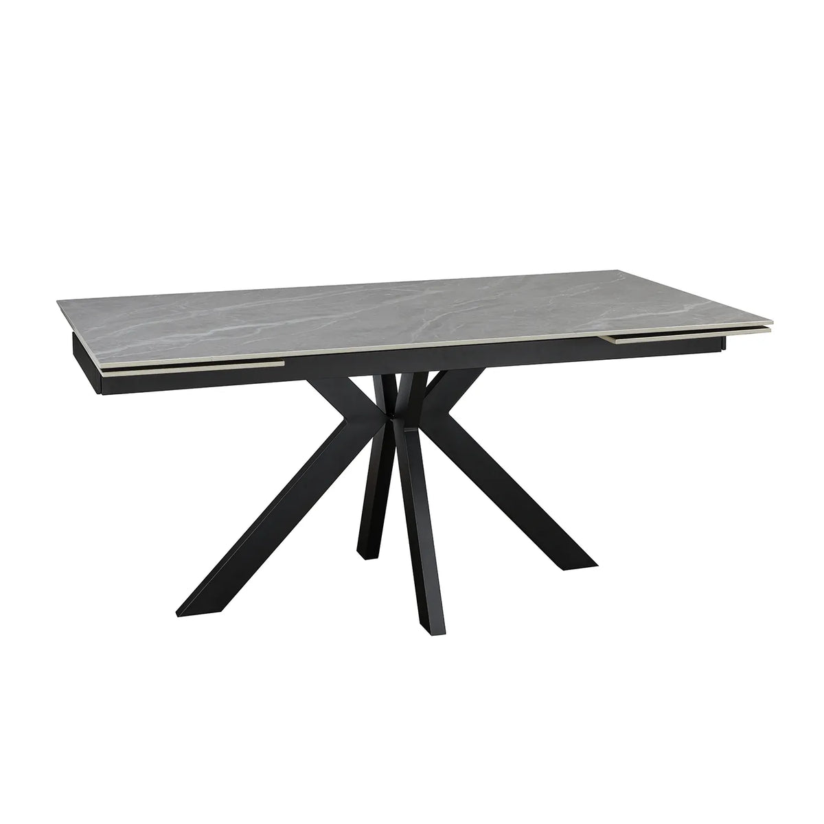 Vida Grey Ceramic Top Double Extending Dining Table