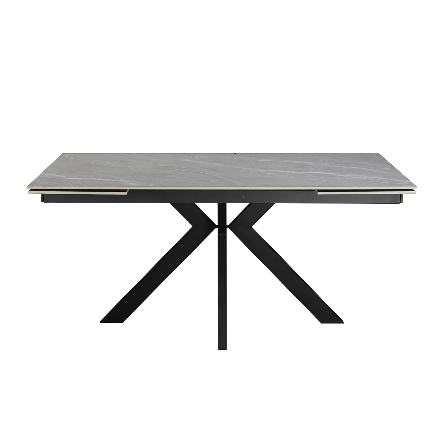 Vida Grey Ceramic Top Double Extending Dining Table