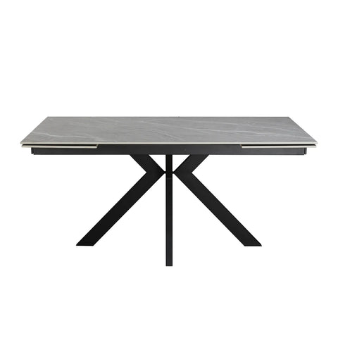 Vida Grey Ceramic Top 8 to 10 Seater Extending Dining Table 