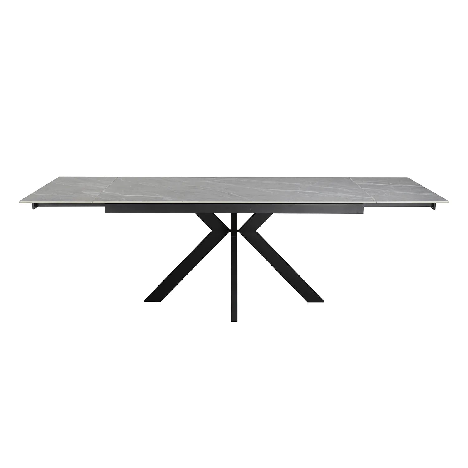 Vida Grey Ceramic Top Double Extending Dining Table