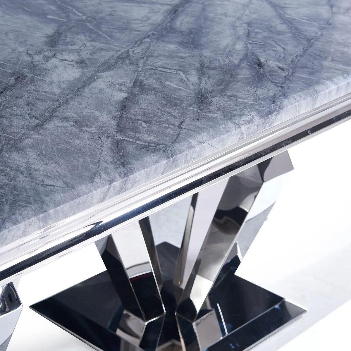 Vida Living Arturo 1.8M Grey Marble Top Dining Table