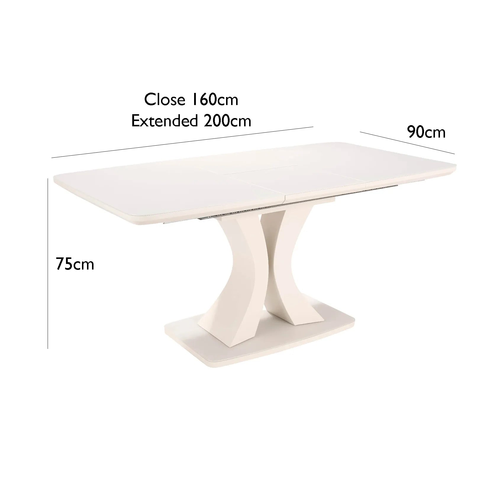 Delta 160-200cm Extendable Greige Dining Table