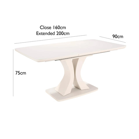 Delta 160-200cm Extendable Charcoal Dining Table