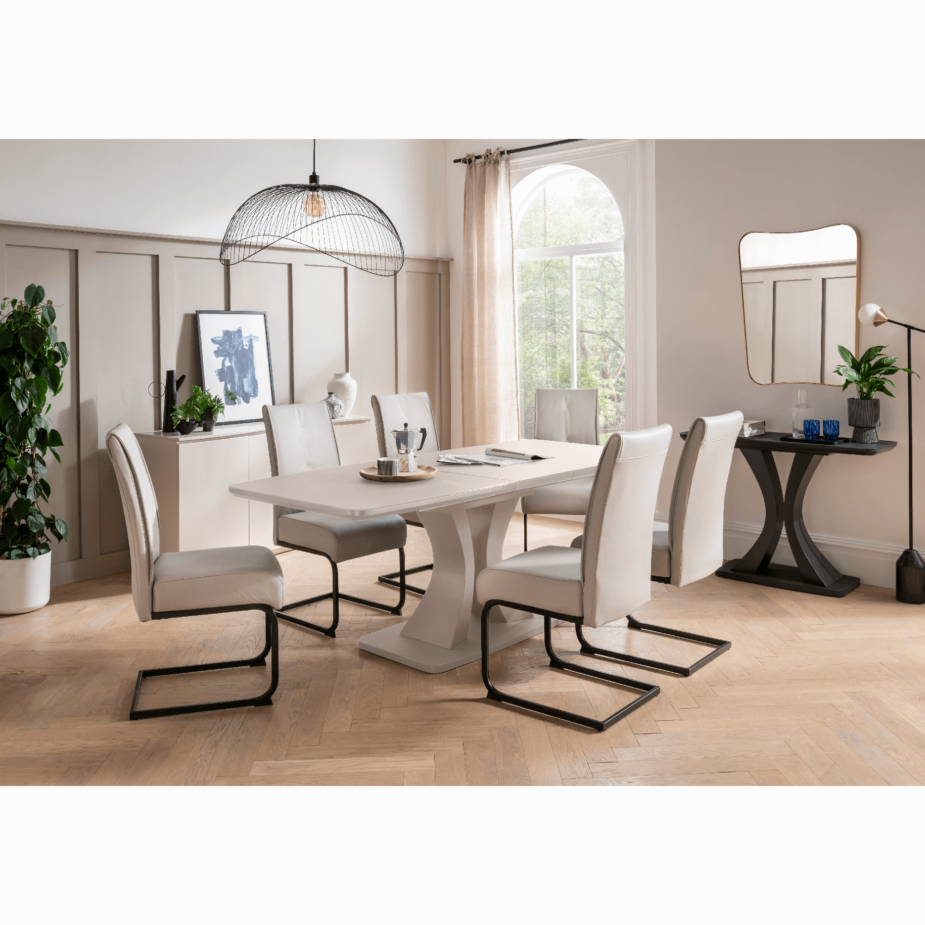 Delta 160-200cm Extendable Greige Dining Table