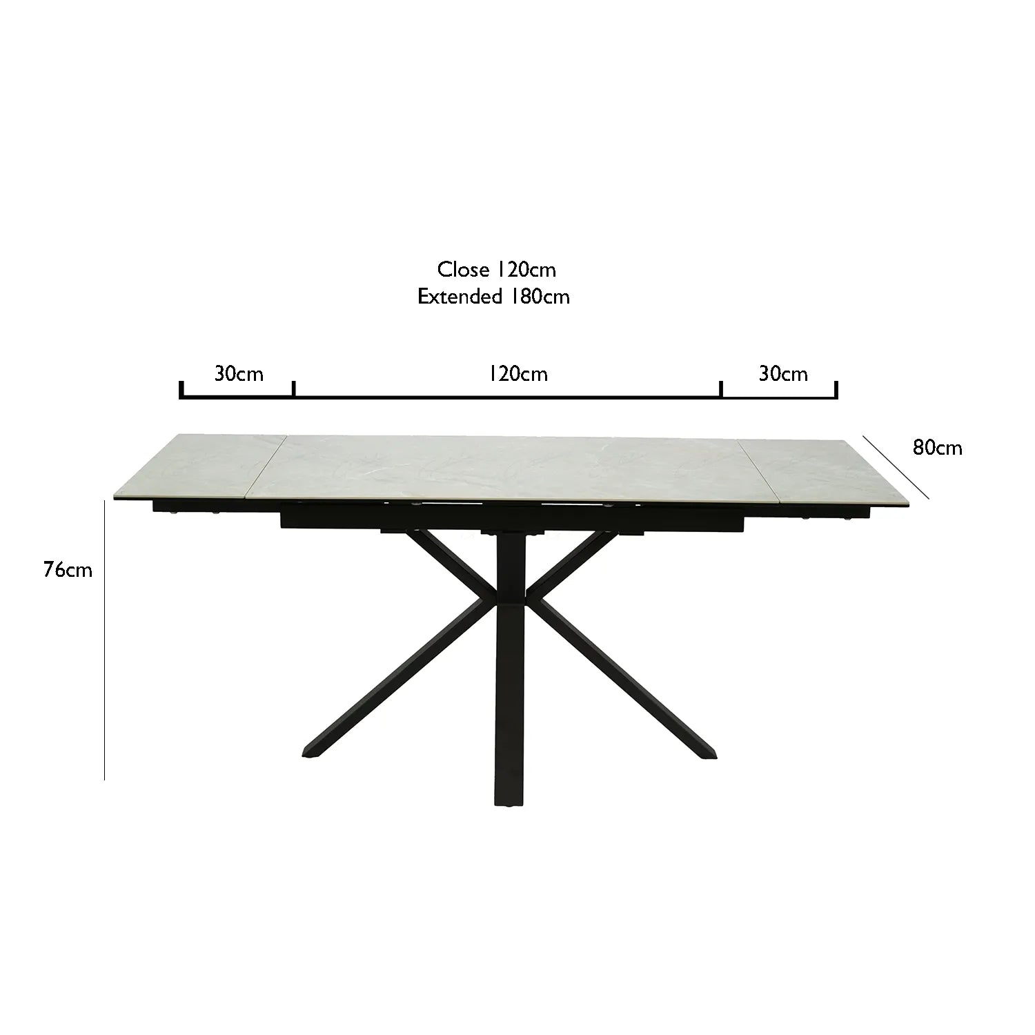 Vida Small Grey Extending Dining Table