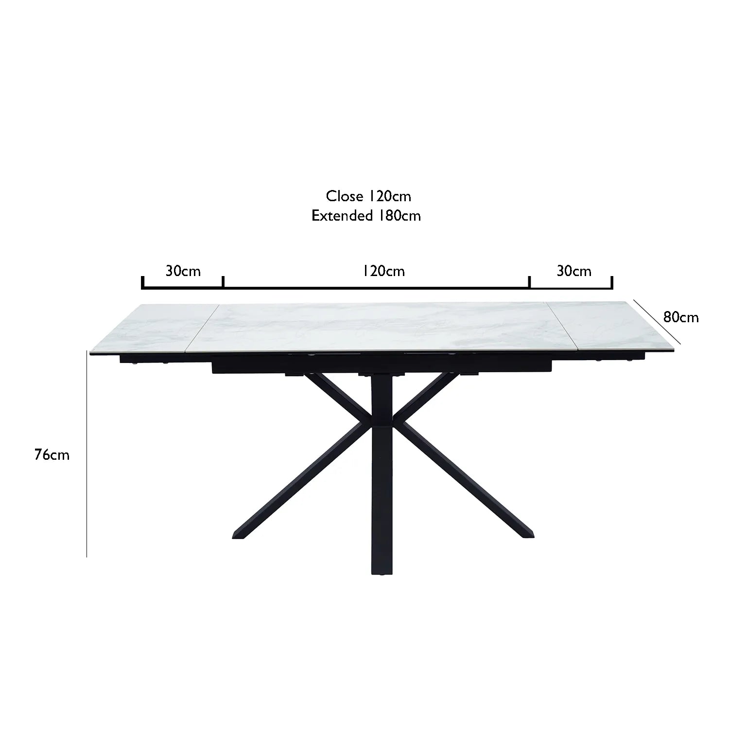 Vida Small White Extending Dining Table