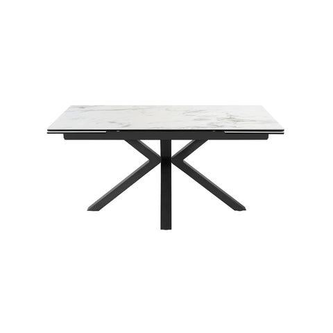 Vida White Marble Effect Ceramic Extending Dining Table