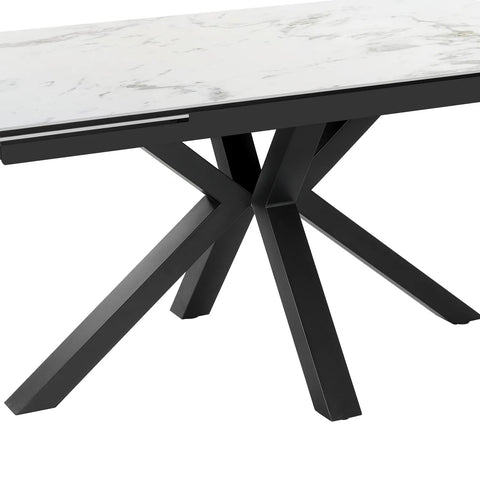 Vida White Extending Dining Table - Close Up