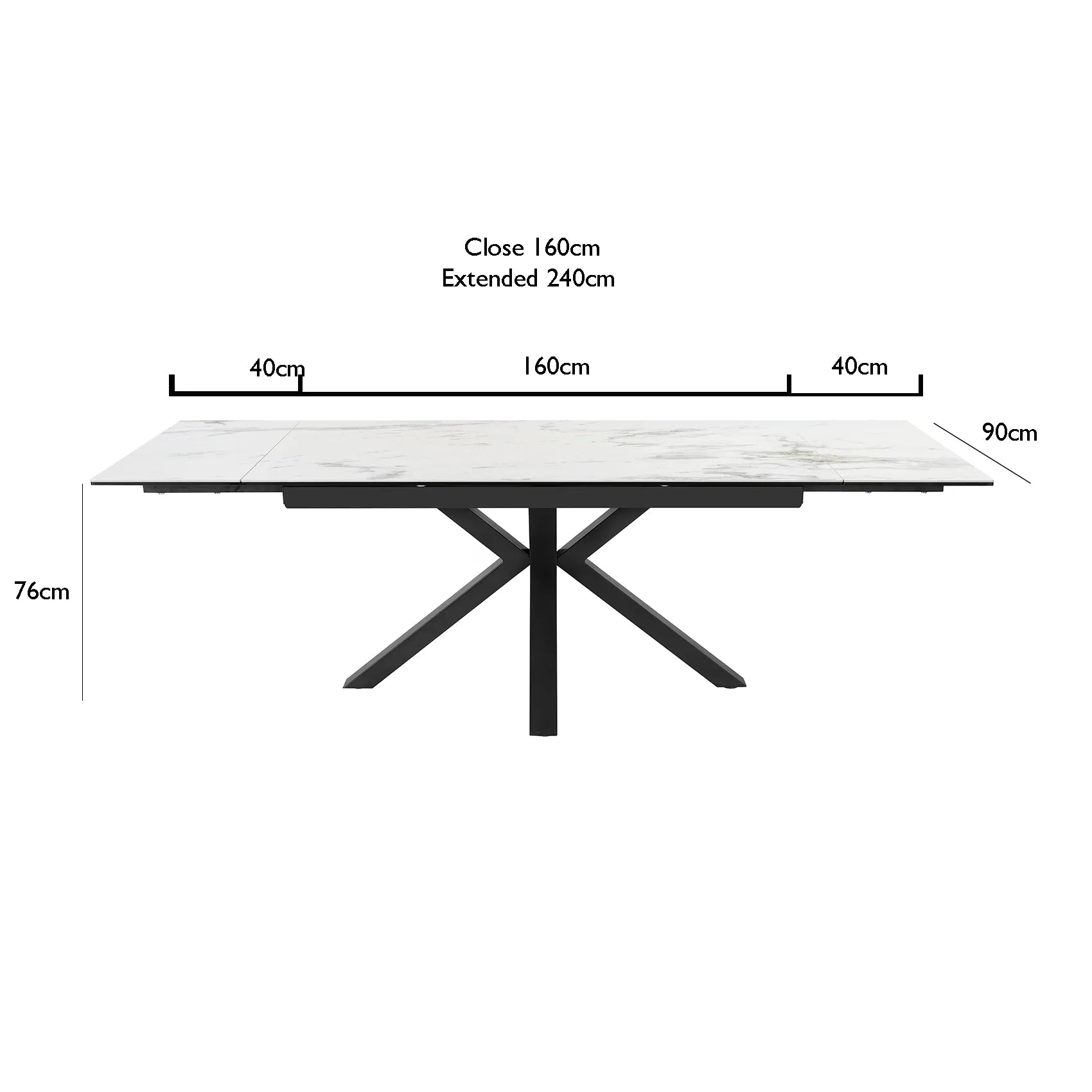 Vida White Extending Dining Table