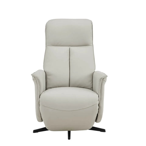 Cream Leather 360 Degree Swivel Accent Chair