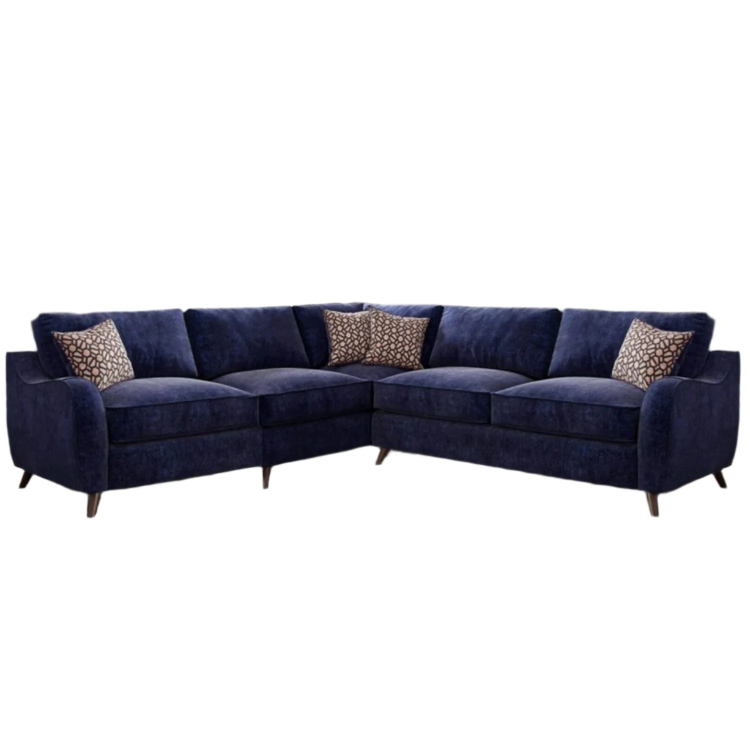 Viva Navy Blue Fabric 2 Corner 2 Sofa