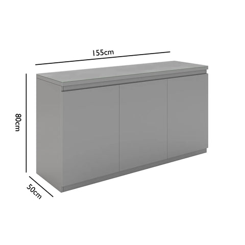 Viva 3 Door Matte Gloss Sideboard