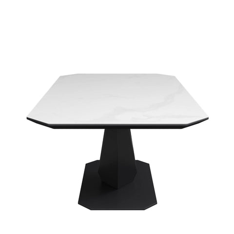 Merlin Matte White Ceramic Coffee Table, matching furniture available-Side-Image