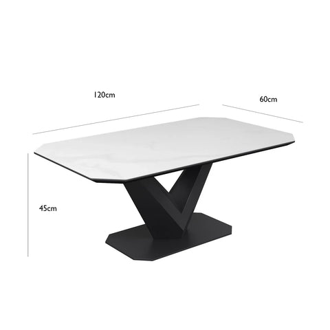 Merlin Matte White Ceramic Coffee Table