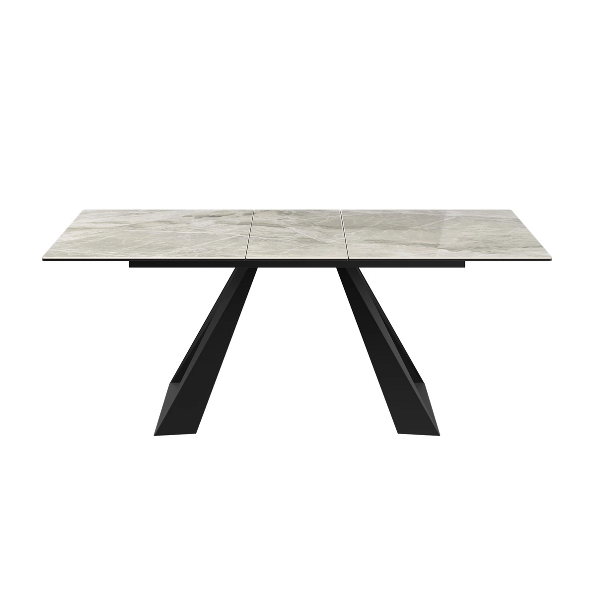 Vortex 160-200cm Grey Gloss Ceramic Extending Dining Table - Main Image