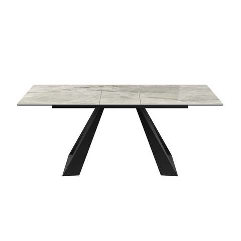 Vortex 160-200cm Grey Gloss Ceramic Extending Dining Table With Marlow Dining Chairs - Main Image