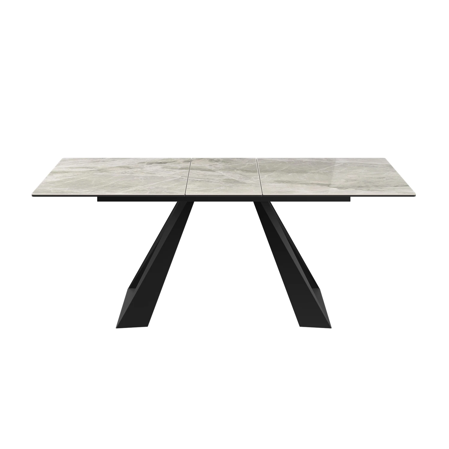 Vortex 160-200cm Grey Gloss Ceramic Extending Dining Table With Twist Dining Chairs