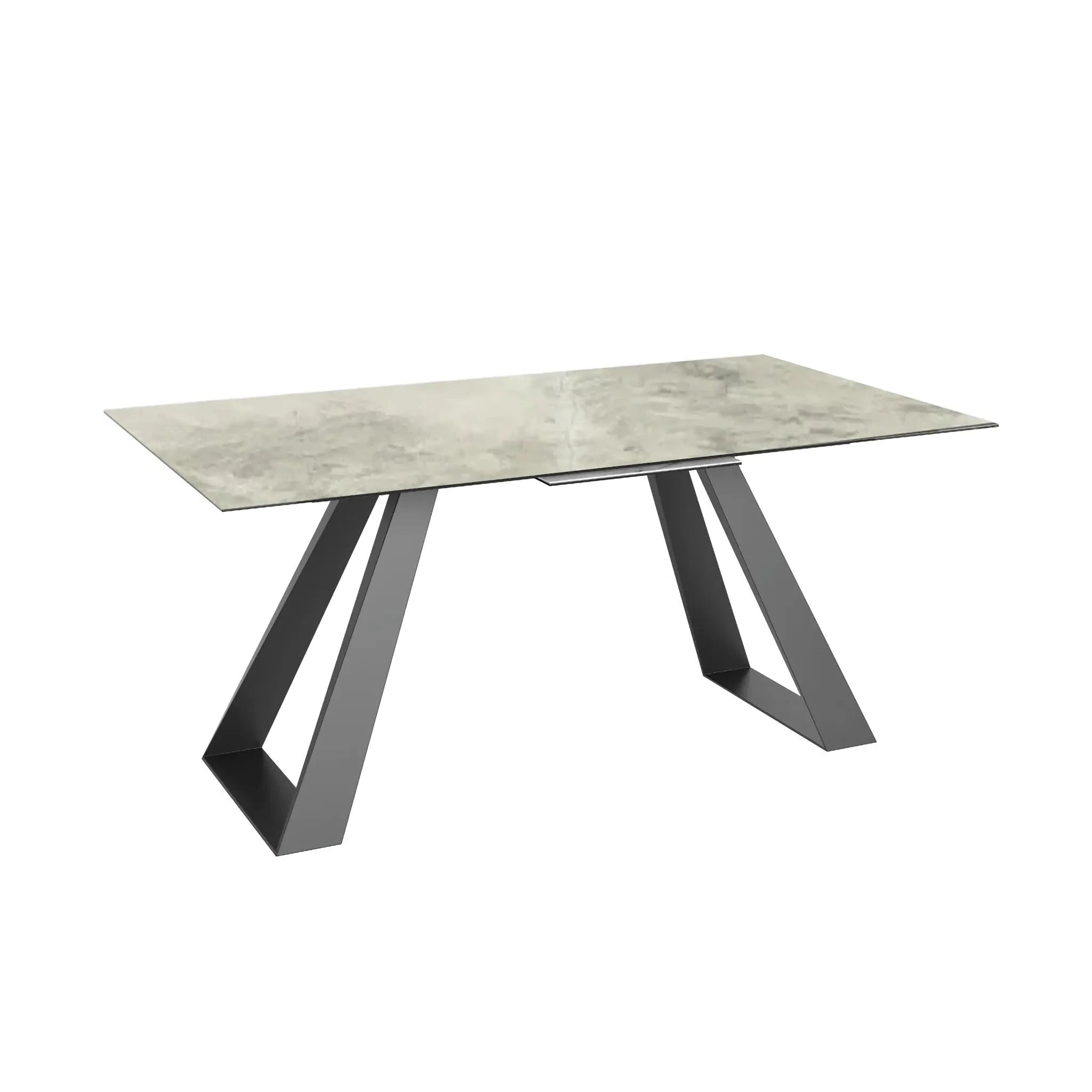 Vortex Grey Ceramic Ext Dining Table with Cerutti Swivel Dining Chairs