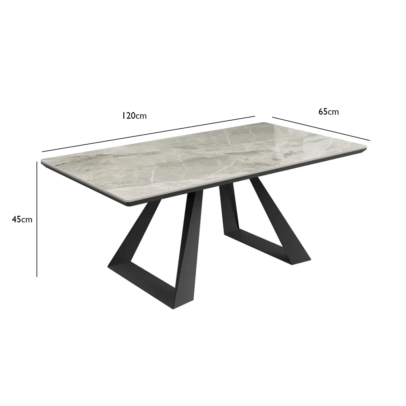 Vortex High Gloss Light Grey Ceramic Coffee Table, Also know as Lavante Coffee table  - Dimensions 