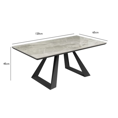 Vortex High Gloss Light Grey Ceramic Coffee Table, Also know as Lavante Coffee table  - Dimensions 