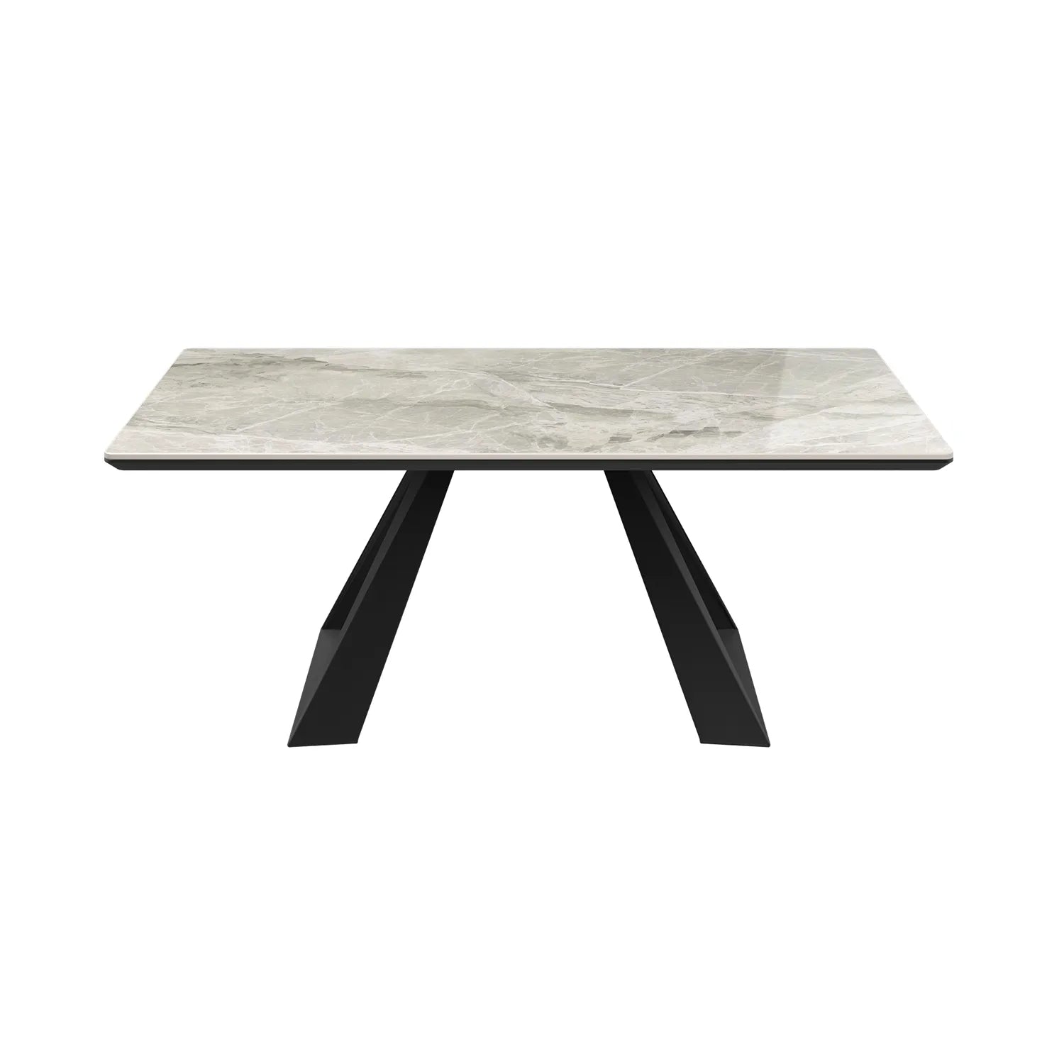 Vortex High Gloss Light Grey Ceramic Coffee Table, Also know as Lavante Coffee table  - Straight 