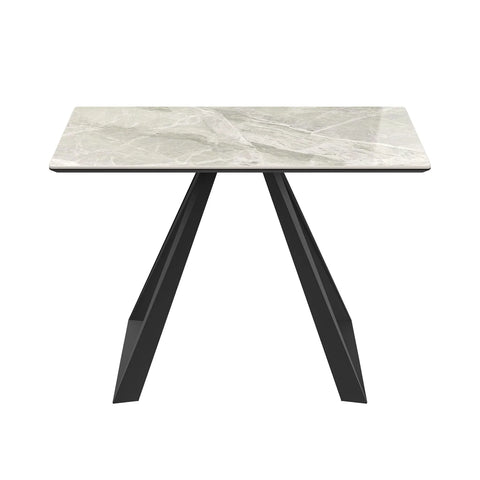 Vortex High Gloss Light Grey Ceramic Console Table