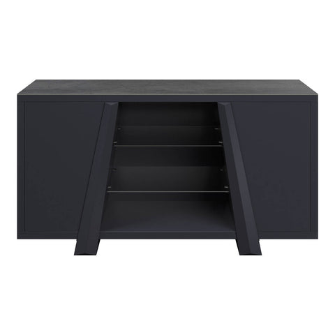 Westin Dark Grey Ceramic Top Sideboard Black Base