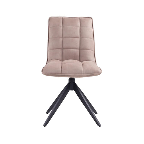 Warrior Mink Fabric Swivel Dining Chairs