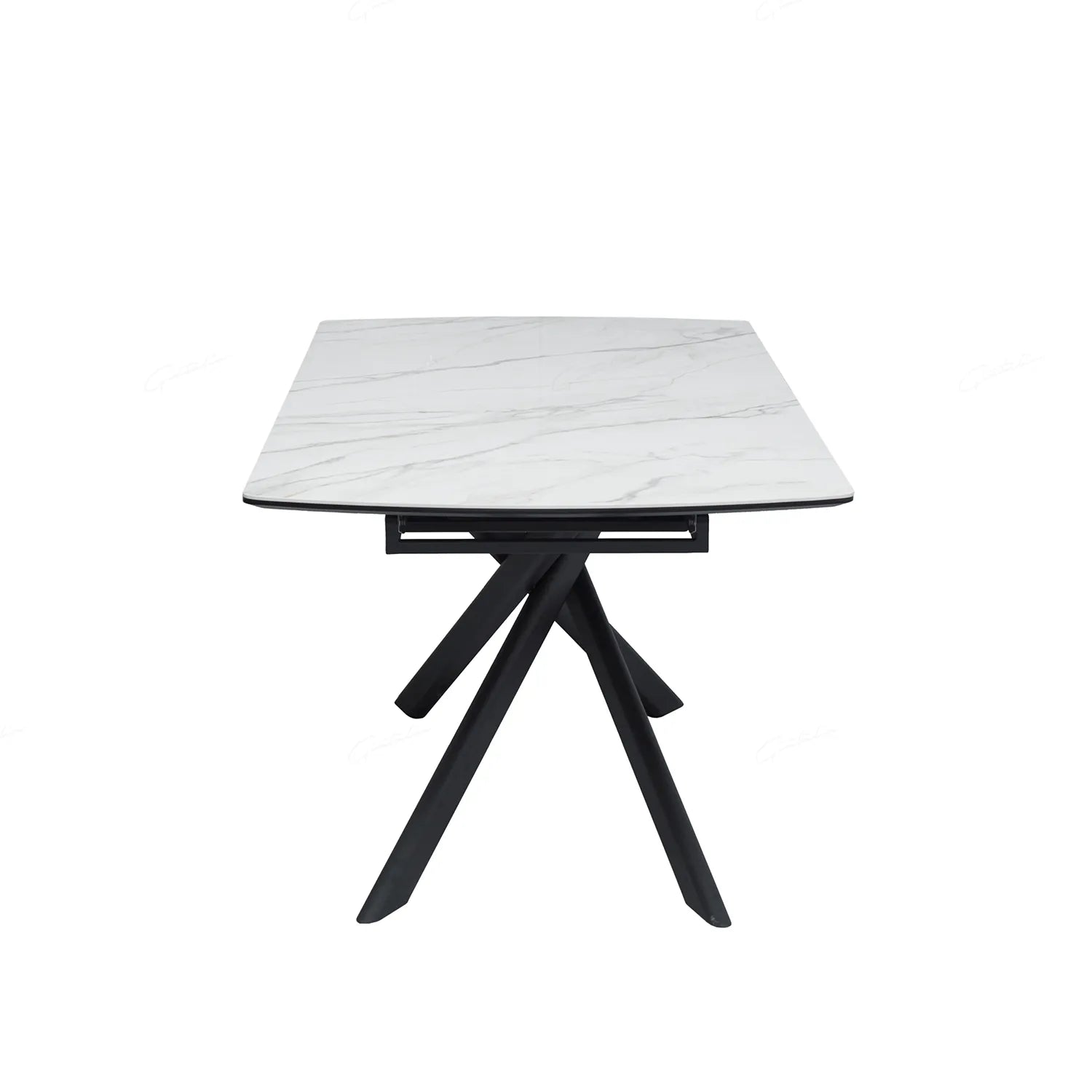 Warrior Large White Ceramic Extending Dining Table