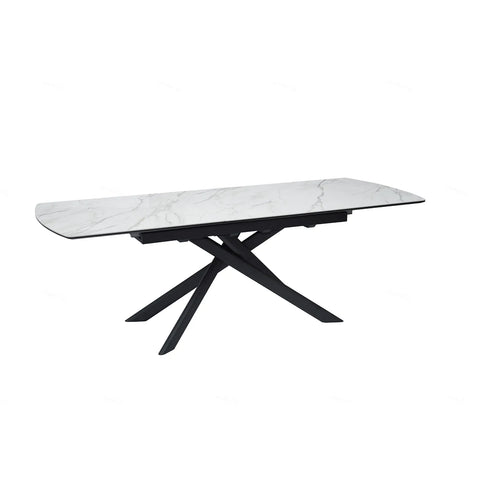 6 to 10 Seater White Ceramic Extending Dining Table