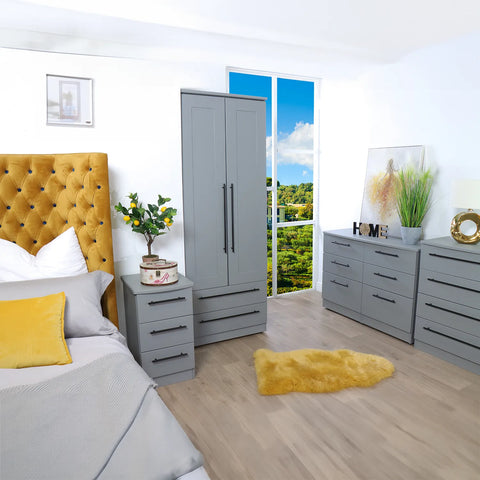 Welcome Furniture Beverly Bedroom Furniture Set Which includes Wardrobes, 2 Door Wardrobe, 2 Door Wardrobe with Drawers, 3 Door Wardrobe, 4 Door Wardrobe, 5 Door Wardrobe, 6 Door Wardrobe, Drawer Chests, Dressing Table 