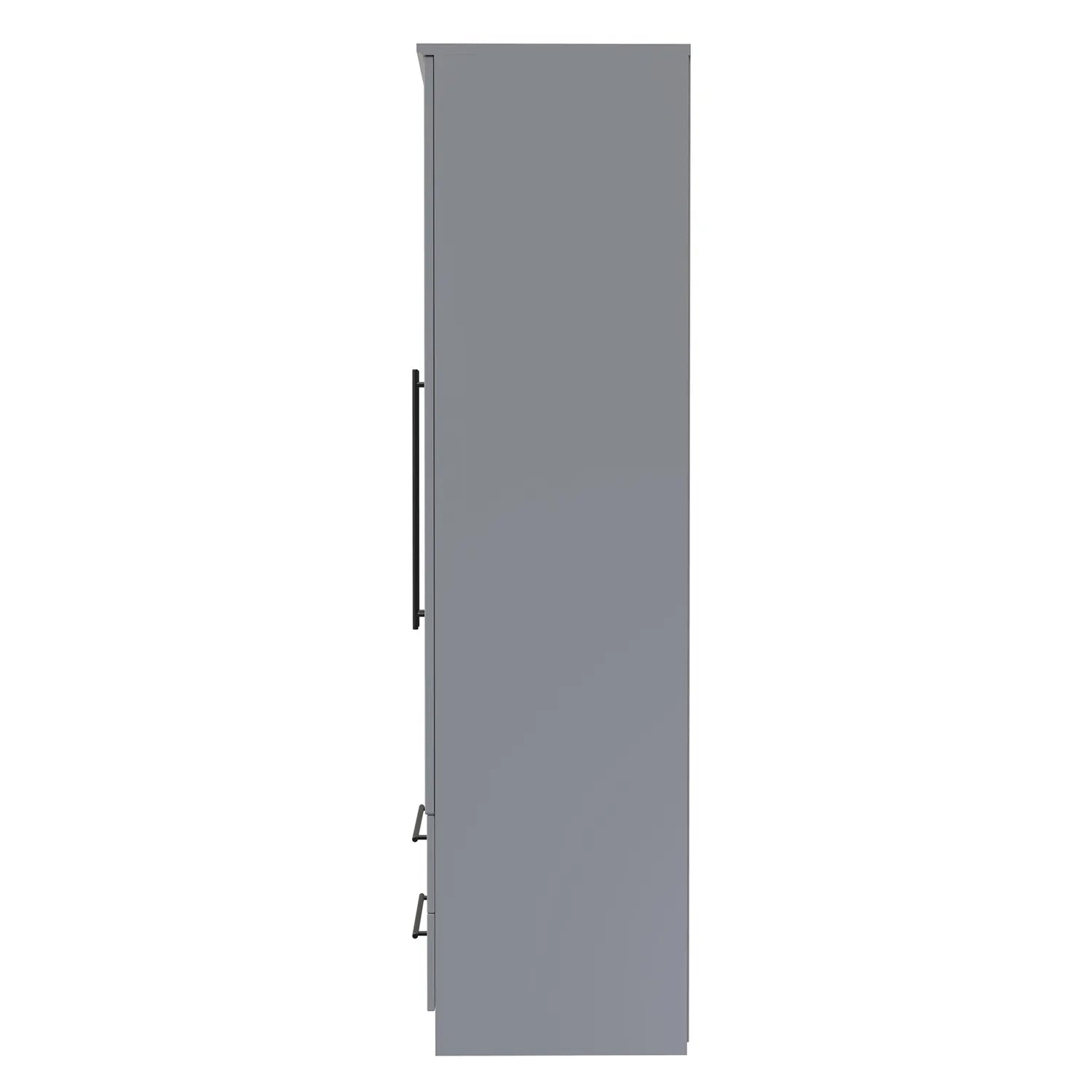 Beverly Dusky Grey 6 Door Wardrobe with Mirror & Drawers, Available in Choice of 3 Colours, White, Grey and Kashmir , Free Quick Delivery. Ready Assembled - Side View