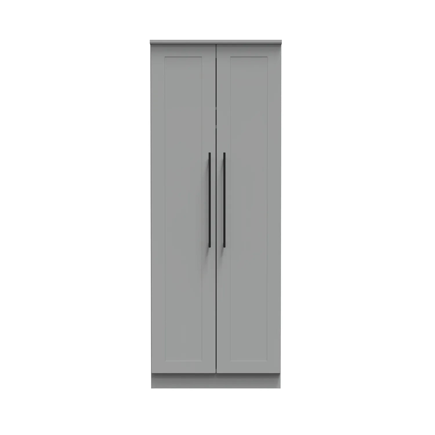 Beverly 2 Door Hinged Wardrobe, Available in Choice of 3 Colours, White, Grey and Kashmir , Free Quick Delivery. Ready Assembled - Front View