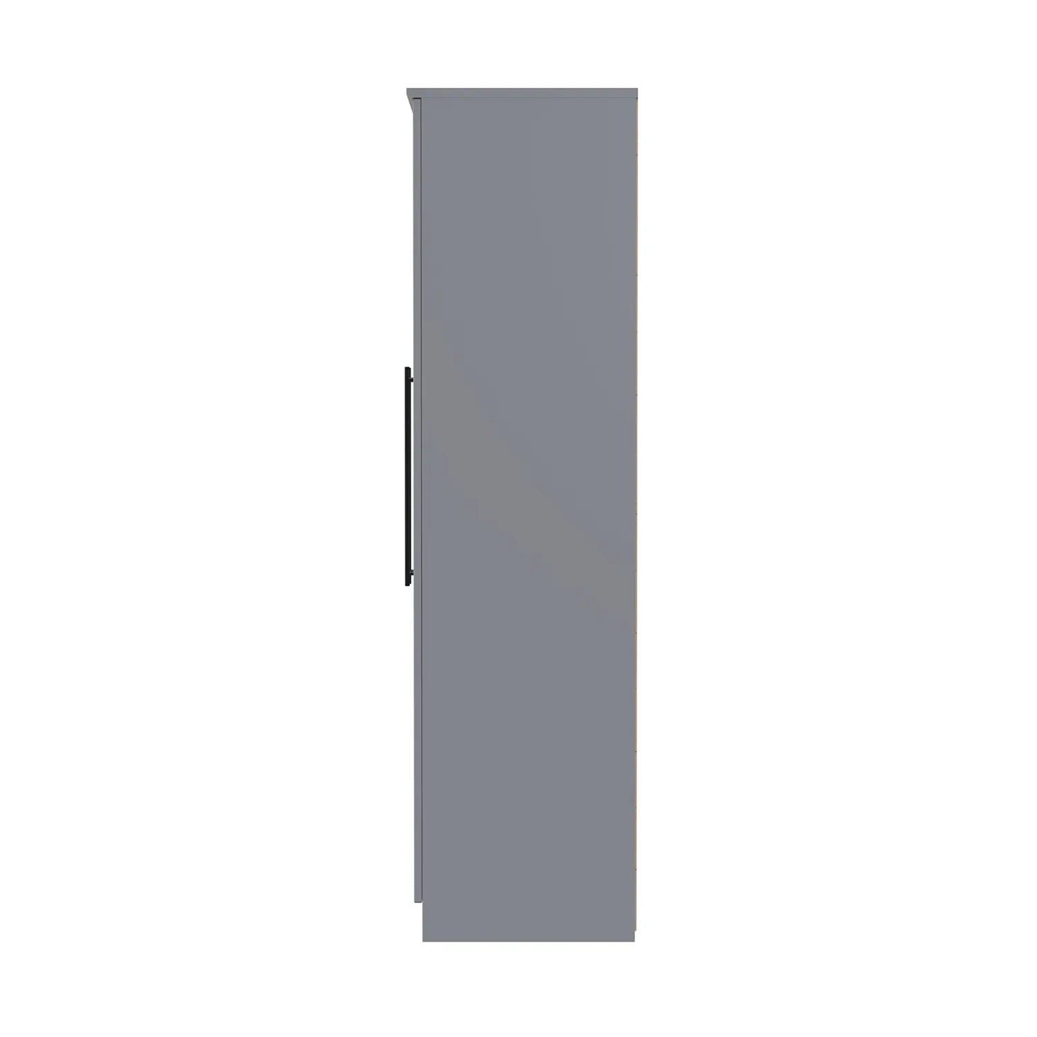 Beverly 2 Door Hinged Wardrobe, Available in Choice of 3 Colours, White, Grey and Kashmir , Free Quick Delivery. Ready Assembled - Side View