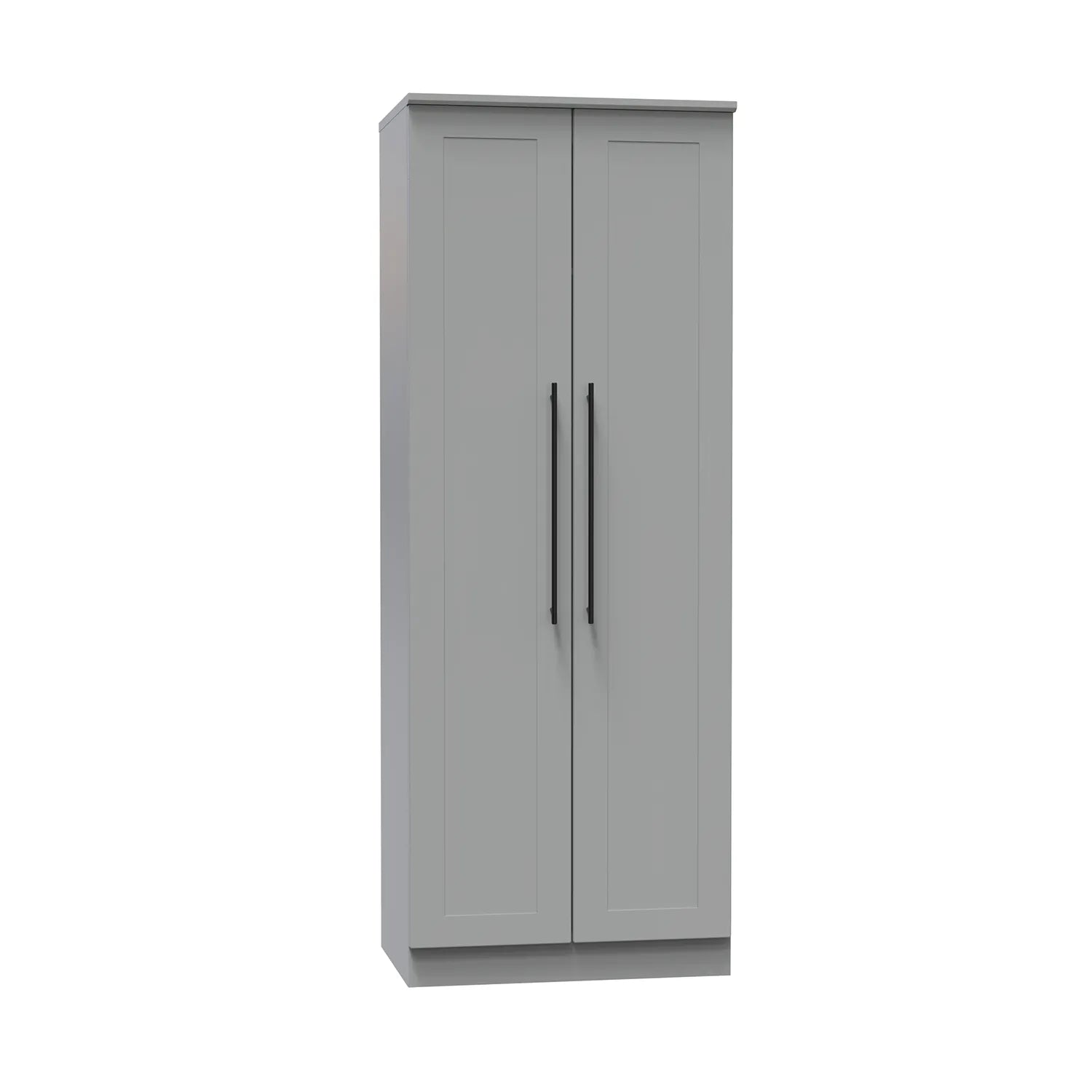 Beverly 2 Door Hinged Wardrobe, Available in Choice of 3 Colours, White, Grey and Kashmir , Free Quick Delivery. Ready Assembled - Angled View