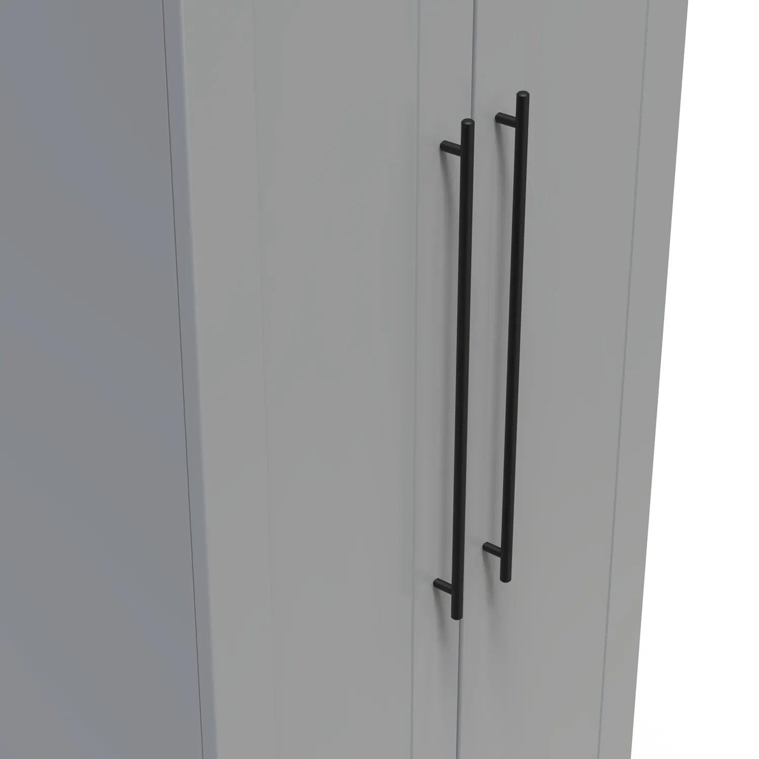 Beverly 2 Door Hinged Wardrobe, Available in Choice of 3 Colours, White, Grey and Kashmir , Free Quick Delivery. Ready Assembled - Door Handles