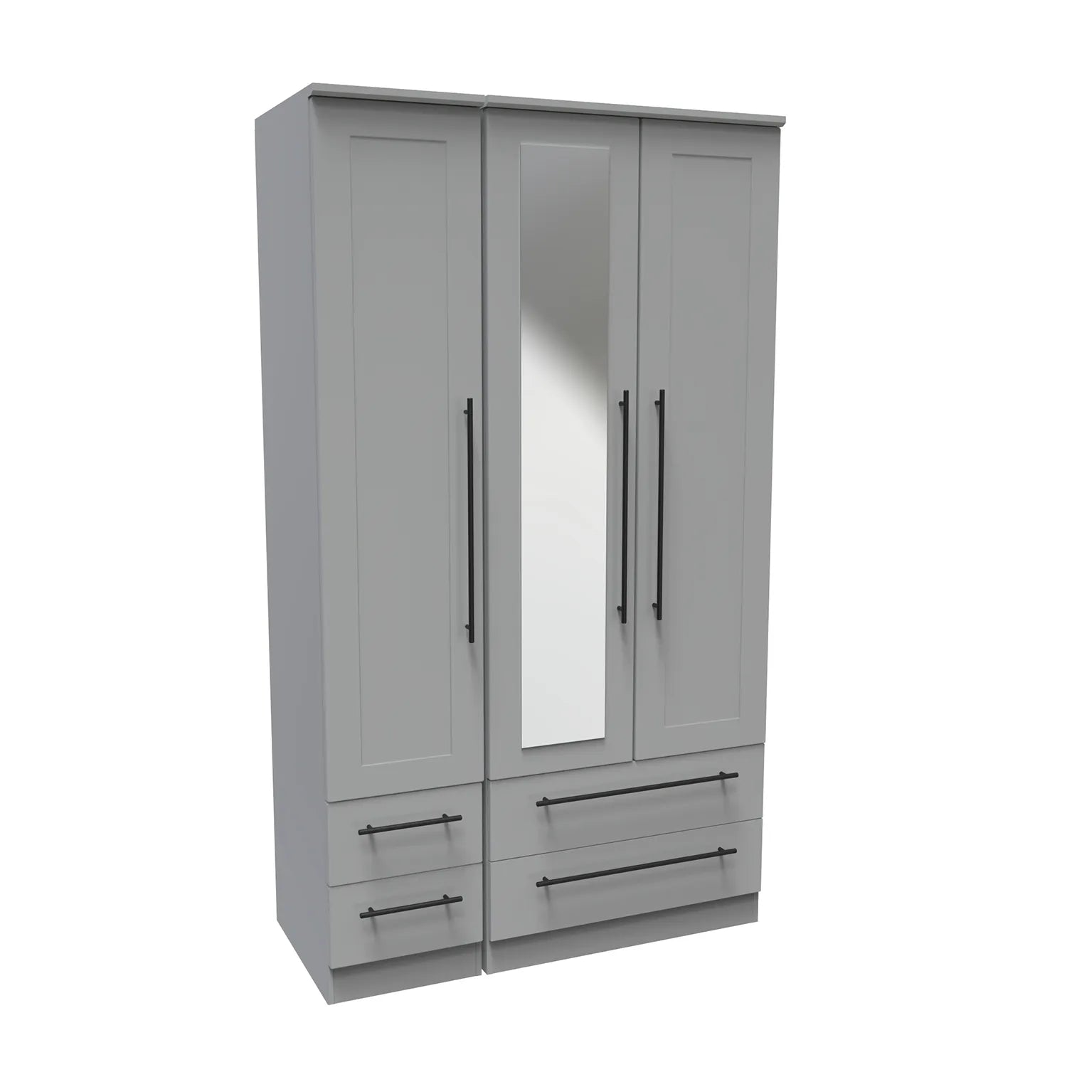 Beverly 3 Door Wardrobe with Mirror & Drawers