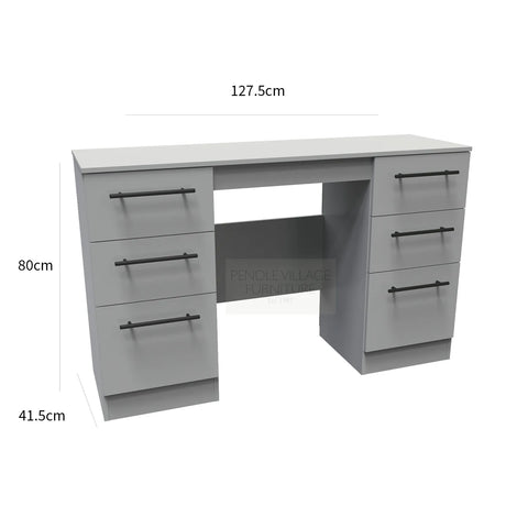 Beverley Dusk Grey Double Pedestal Dressing Table