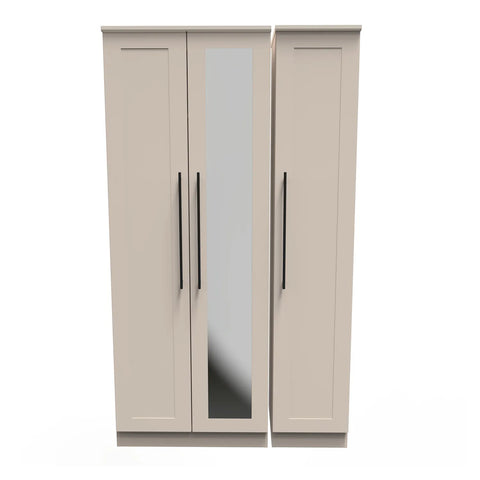 Beverly Kashmir 3 Door Wardrobe, Available in Choice of 3 Colours, White, Grey and Kashmir , Free Quick Delivery. Ready Assembled