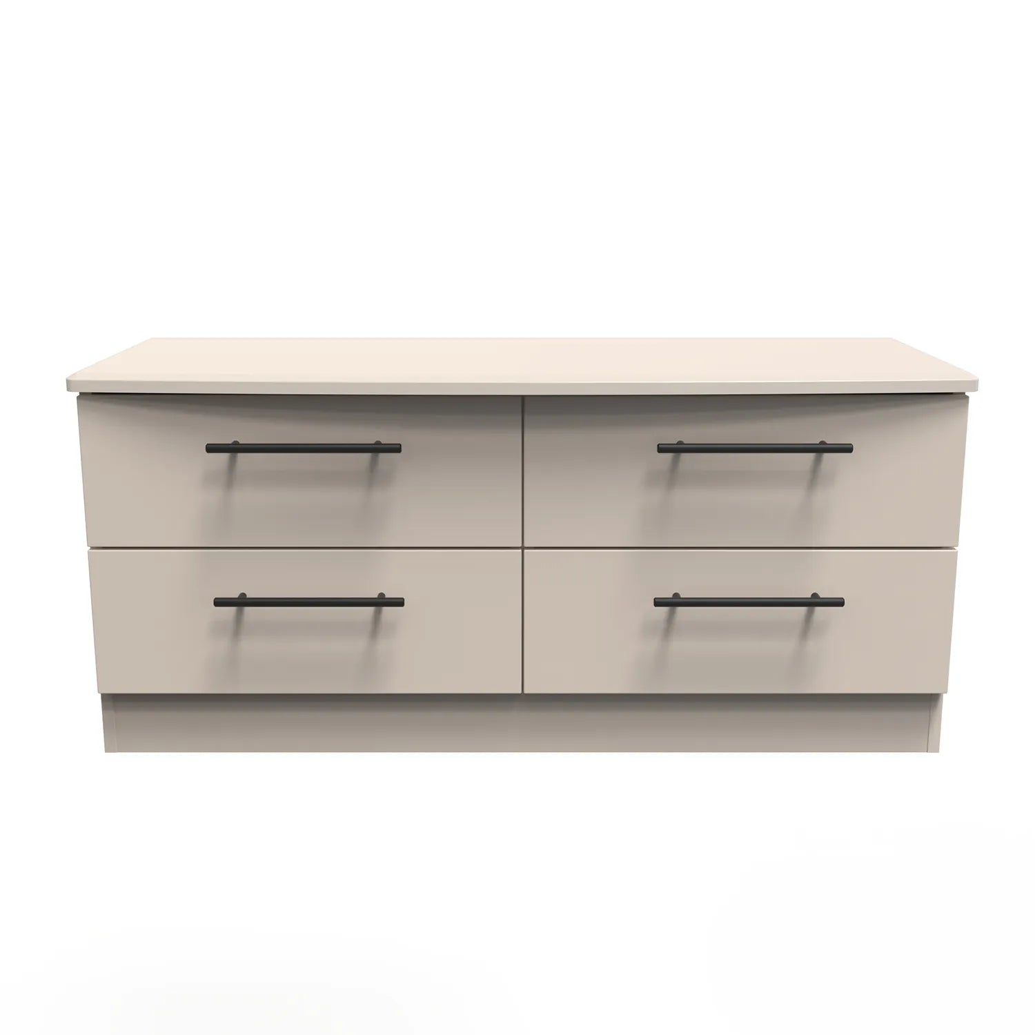 Bedroom Furniture Beverly Kashmir 4 Drawer Bed Box, Long Black Door Handles, Available in 3 Colours, Grey, White and Kashmir. Quick Delivery, Comes Assembled - Front view