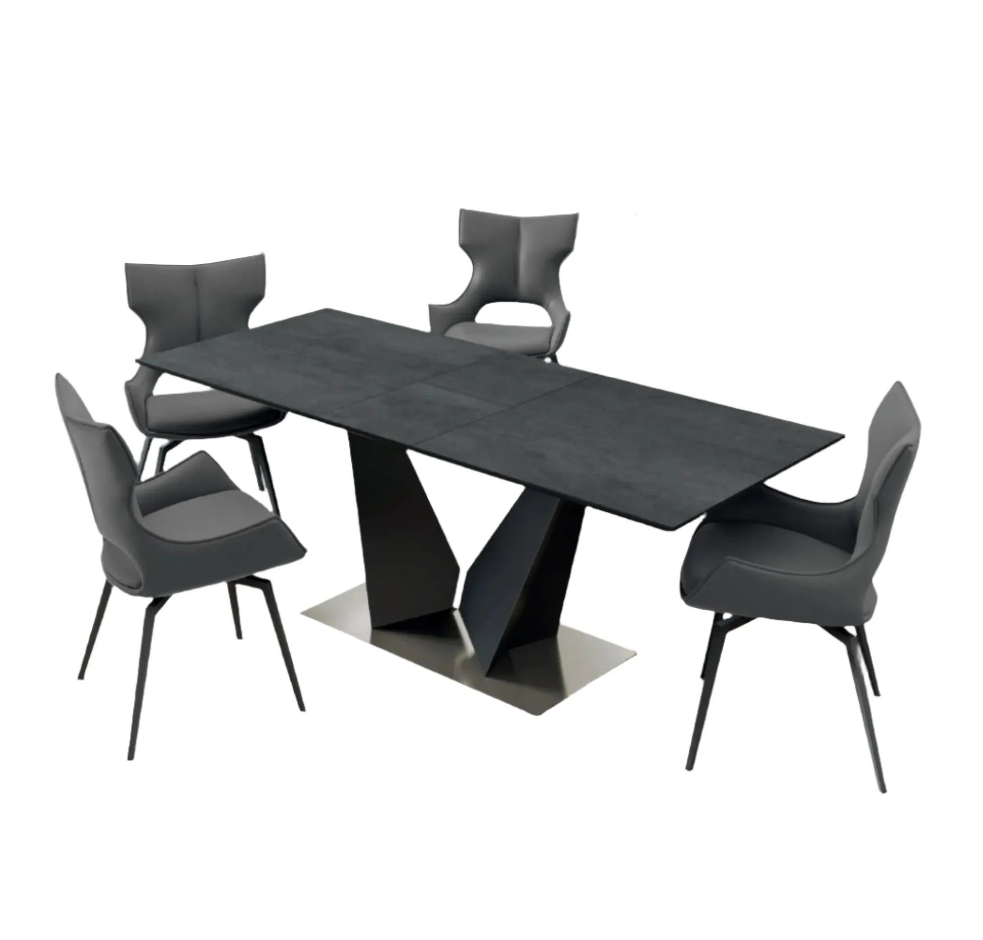 Westin Grey Ceramic Extending Dining Table With 6 Chairs