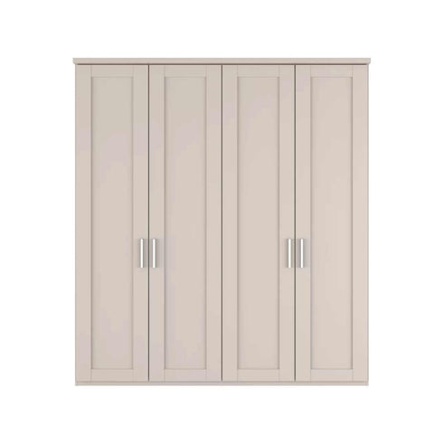 Wiemann Kempton 4 Door Hinged Wardrobe in Champagne Colour Width 200cm Height 220cm 