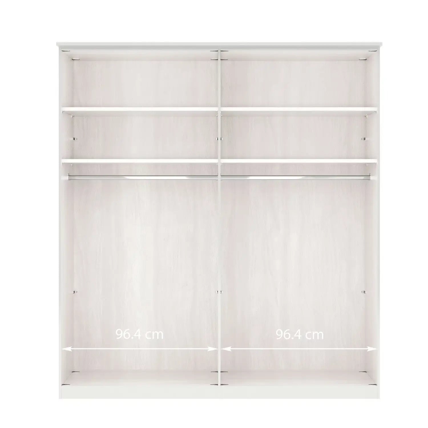 Wiemann Bristol Graphite and White Glass Front 4 Door Wardrobe with Mirror