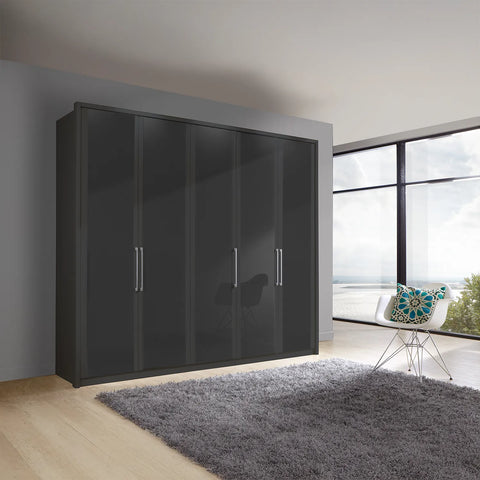 Wiemann Bristol Graphite 5 Door Wardrobe Width 250cm