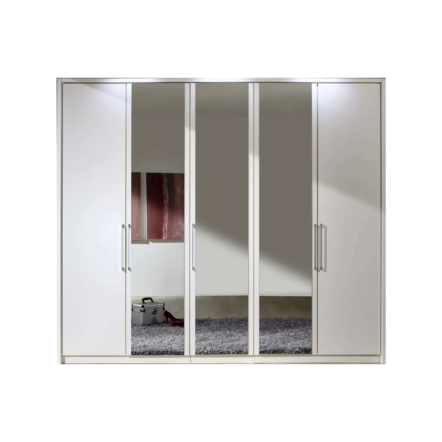 Wiemann Bristol White 4 Door Wardrobe With Mirror