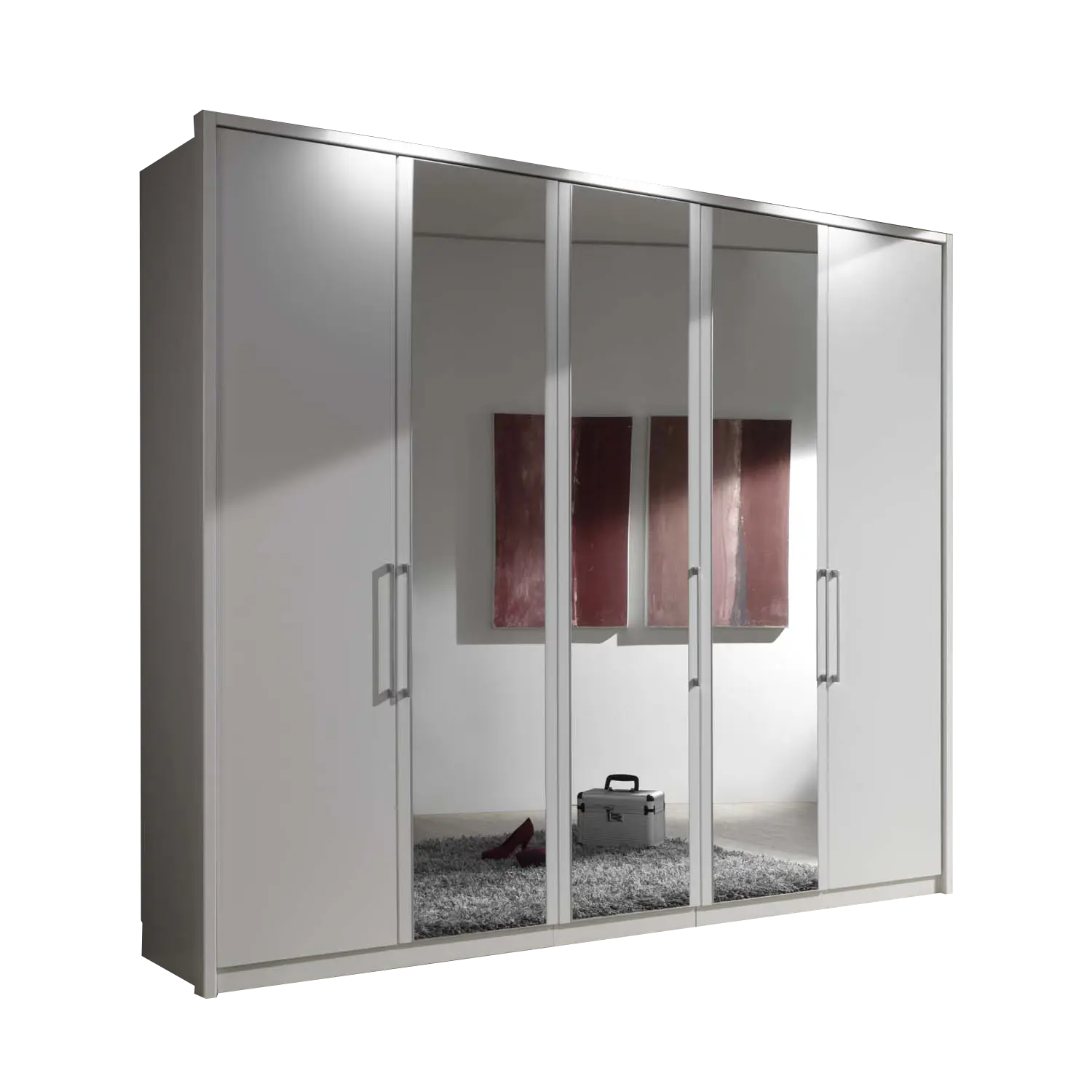 Wiemann Bristol White 4 Door Wardrobe With Mirror