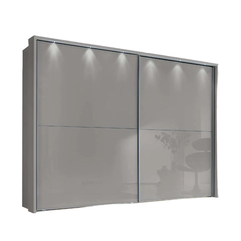 Wiemann Pebble Grey Glass Sliding Door Wardrobe, Width 150cm, 200cm, 250cm, 300cm 